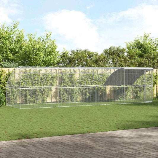 Hühnerkäfig 4 pcs Silber 800 x 200 x 200 cm Stahl und PE