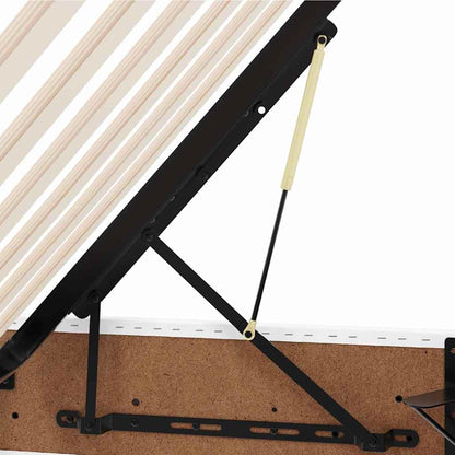 Bett mit Matratze mit Kopfteil Reinweiß 140 x 190 cm Kunstleder