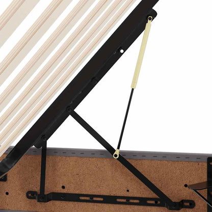 Bett mit Matratze mit Kopfteil Grau 140 x 190 cm Kunstleder