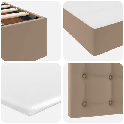 Bett mit Matratze Cappuccino 140 x 190 cm Kunstleder