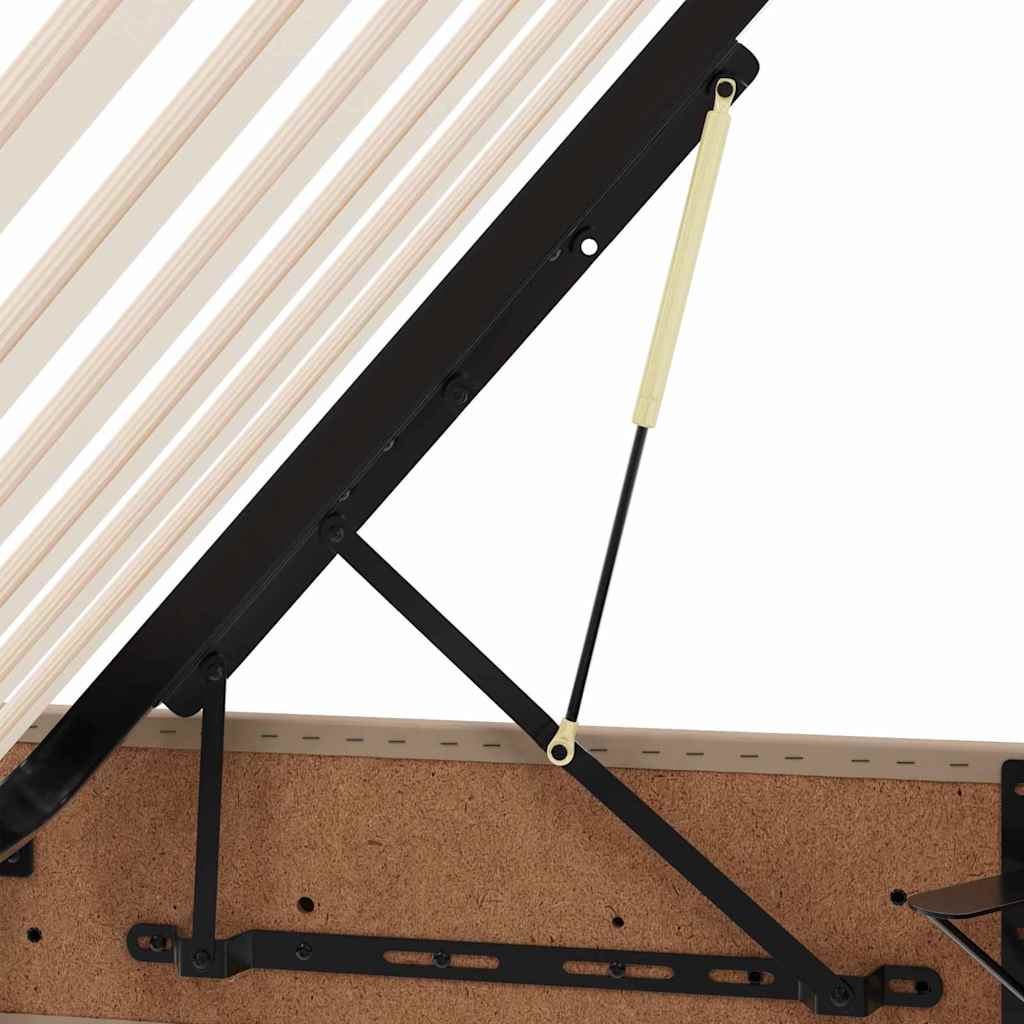 Bett mit Matratze Cappuccino 140 x 190 cm Kunstleder