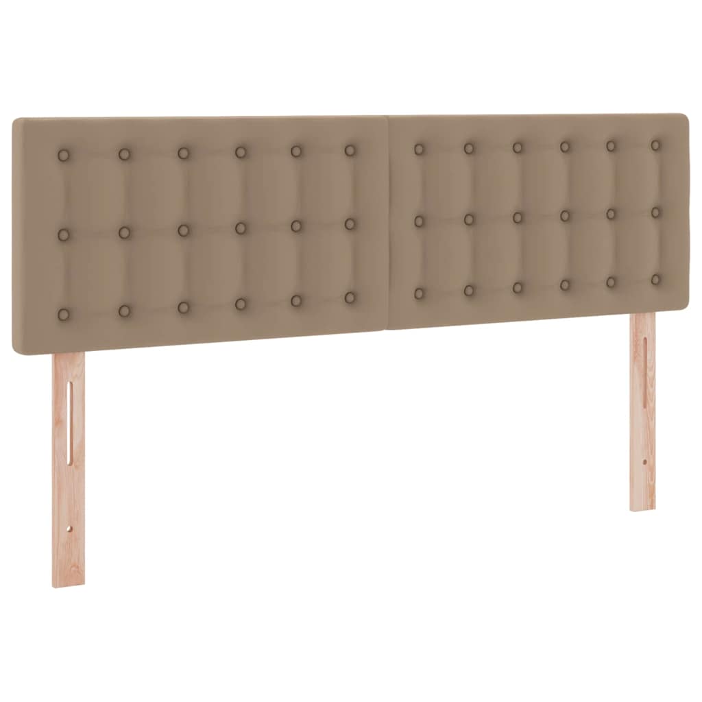 Bett mit Matratze Cappuccino 140 x 190 cm Kunstleder