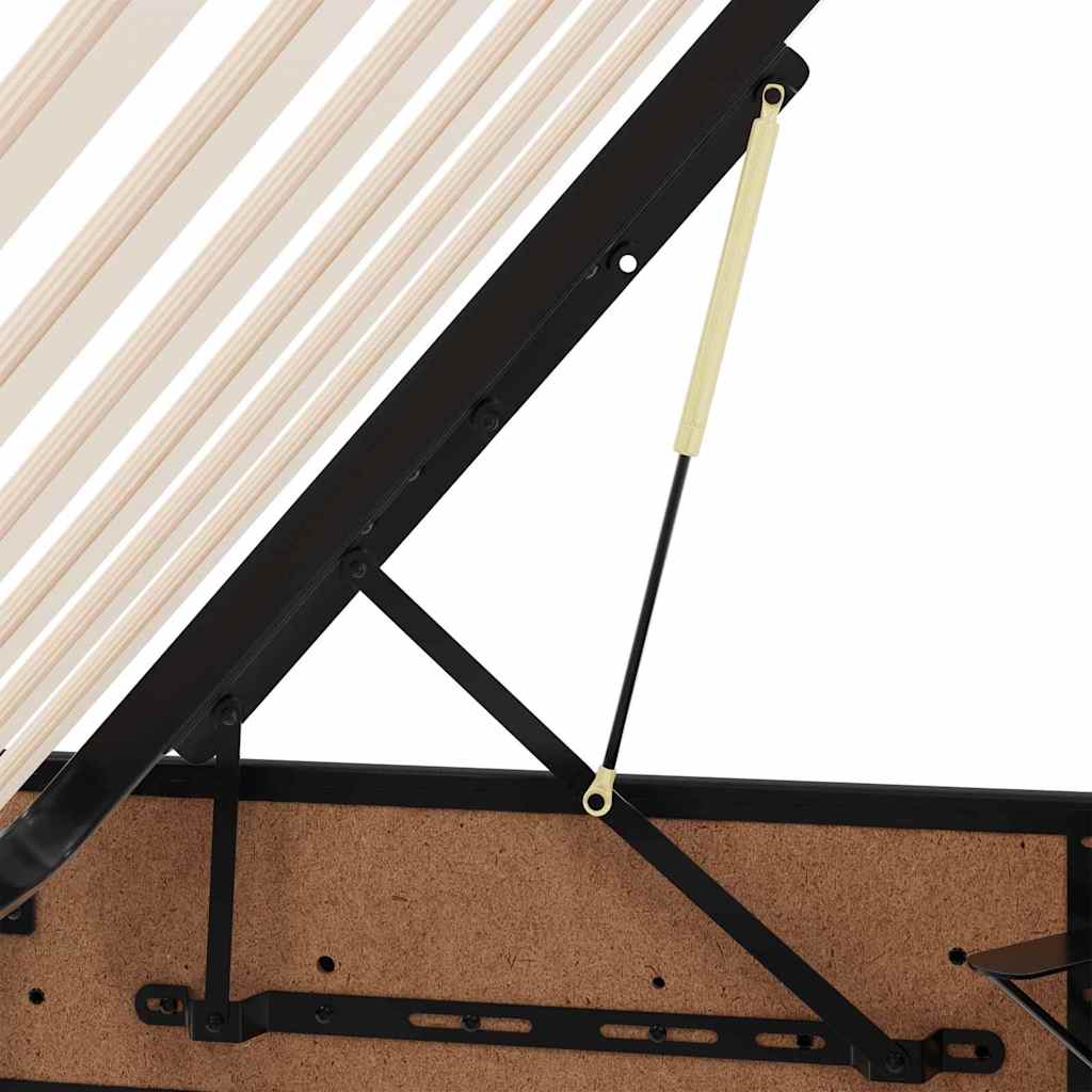 Bett mit Matratze mit Kopfteil Schwarz 140 x 200 cm Kunstleder