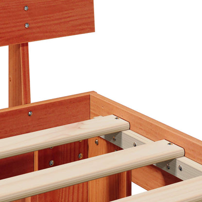 Bettrahmen Wachsbraun 140 x 190 cm Massives Kiefernholz