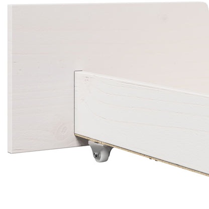 Bettrahmen mit Kopfteil Weiß 135 x 190 cm Massives Kiefernholz