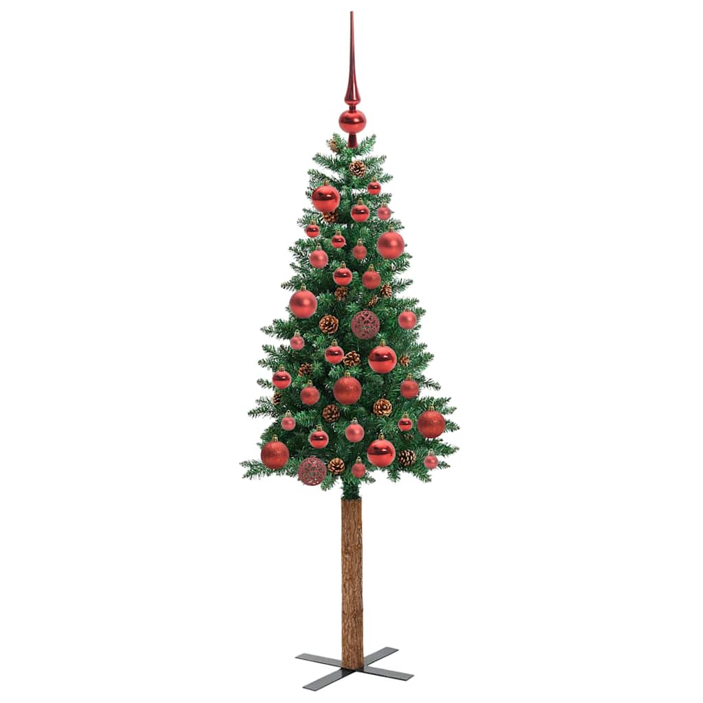 Schlanker Weihnachtsbaum mit 150 LEDs mit Ständer Grün 150 cm
