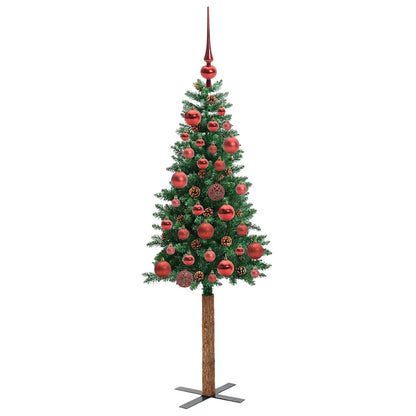 Schlanker Weihnachtsbaum mit 150 LEDs mit Ständer Grün 150 cm
