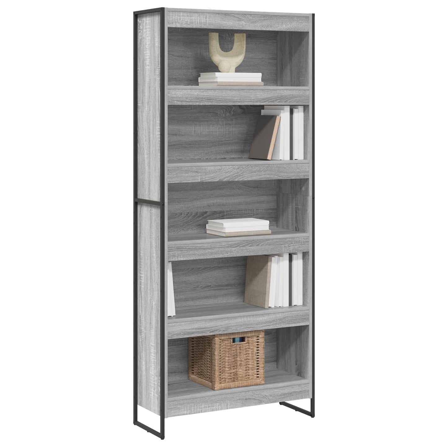 Bücherregal Graues Sonoma 80 x 30 x 155 cm Holzwerkstoff