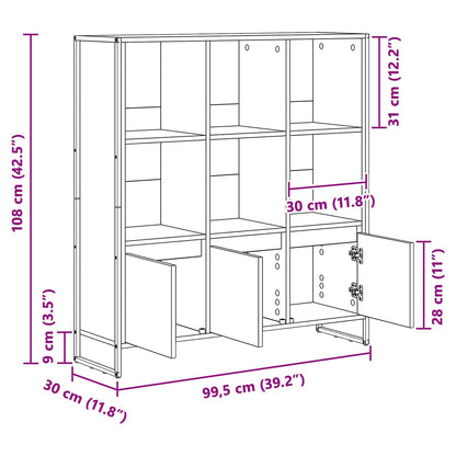 Bücherregal  Graues Sonoma 99,5 x 30 x 108,5 cm