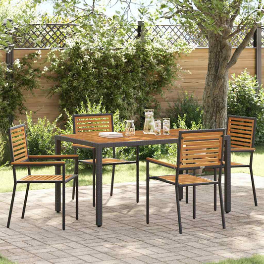 Garten Stapelstühle 4 pcs Braun und Schwarz