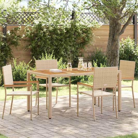 Garten Stapelstühle 4 pcs Creme und Braun