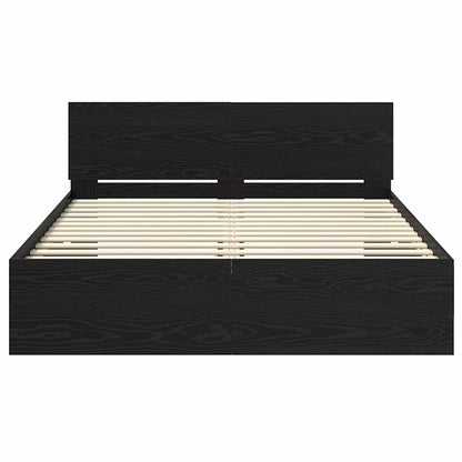 Bettrahmen Schwarz Eichen-Optik 160 x 200 cm Holzwerkstoff