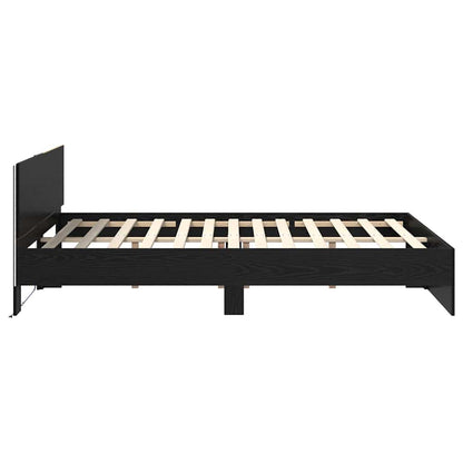Bettrahmen Schwarz Eichen-Optik 160 x 200 cm Holzwerkstoff