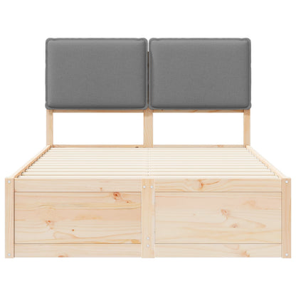 Bettgestell mit gepolstertem Kopfteil Hellgrau 120 x 190 cm