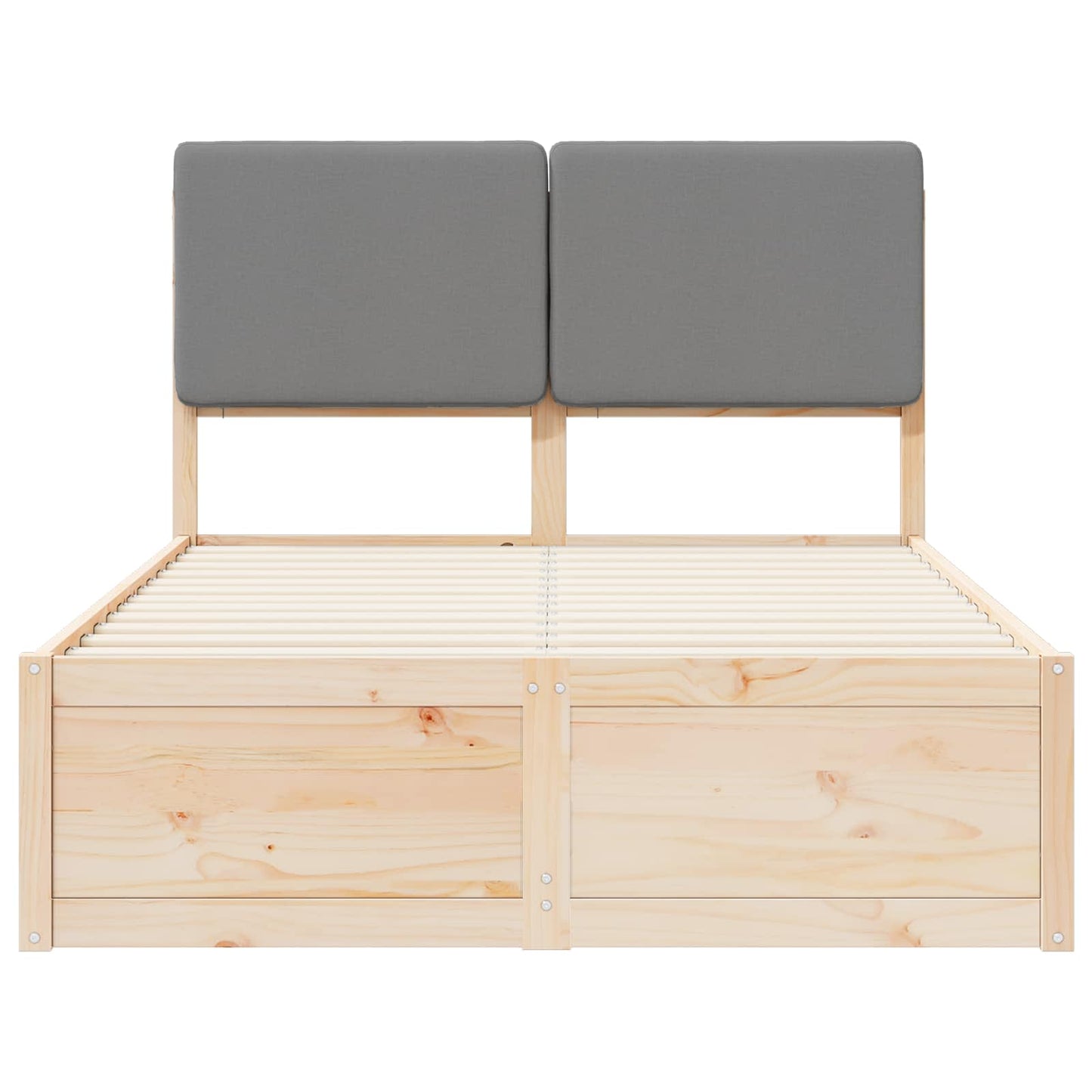 Bettgestell mit gepolstertem Kopfteil Hellgrau 120 x 200 cm