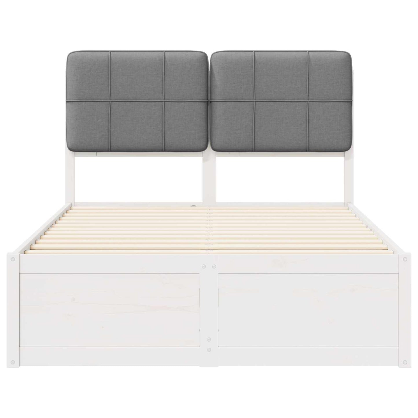 Bettgestell mit gepolstertem Kopfteil Hellgrau 120 x 190 cm