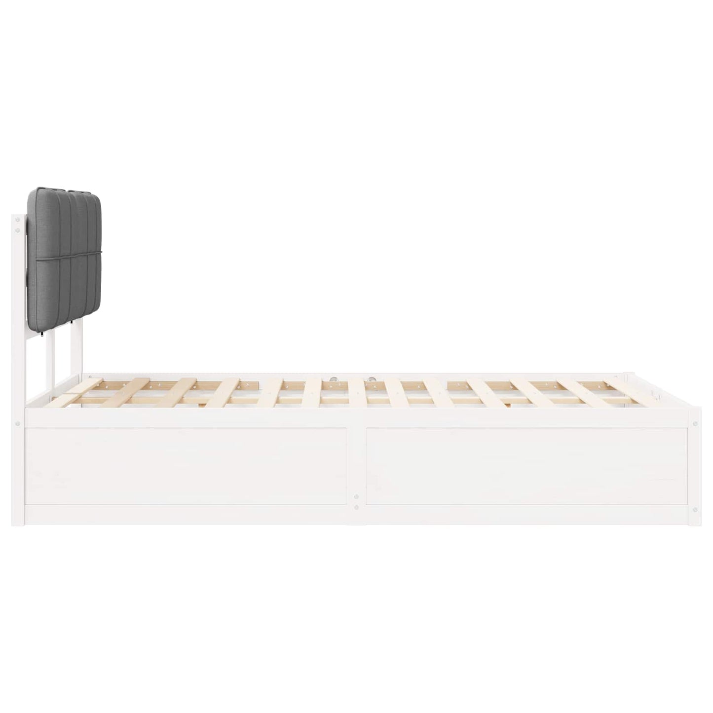 Bettgestell mit gepolstertem Kopfteil Hellgrau 120 x 190 cm