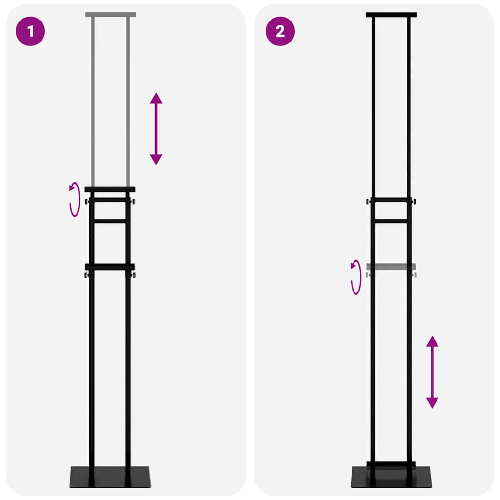 Messestände 2 pcs Schwarz 30 x 24 x 208 cm Eisen