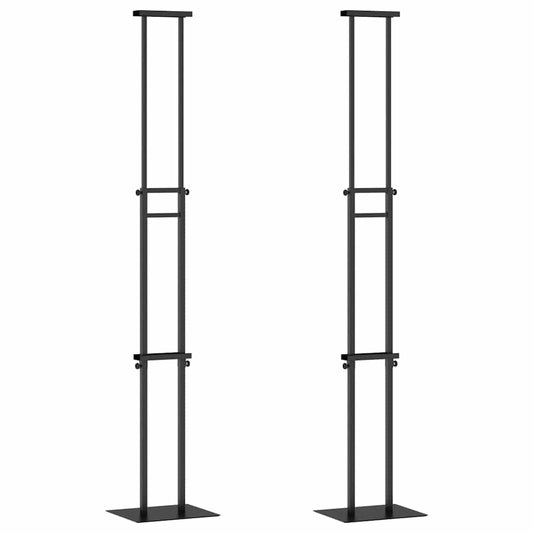 Messestände 2 pcs Schwarz 30 x 24 x 208 cm Eisen