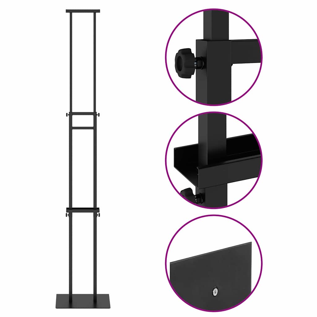 Messestände 2 pcs Schwarz 30 x 24 x 208 cm Eisen