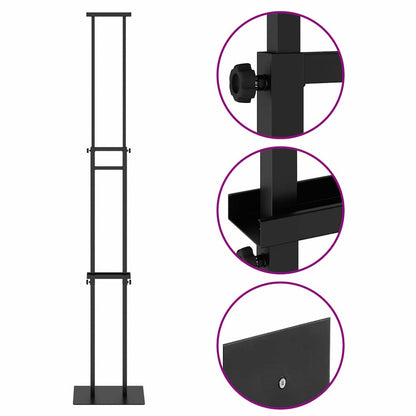 Messestände 2 pcs Schwarz 30 x 24 x 208 cm Eisen