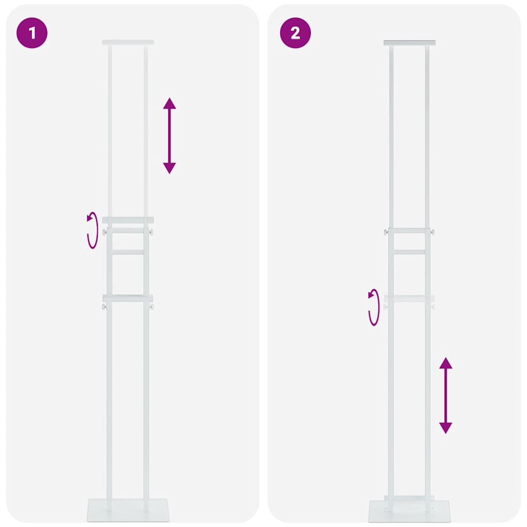 Messestände 2 pcs Weiß 30 x 24 x 208 cm Eisen