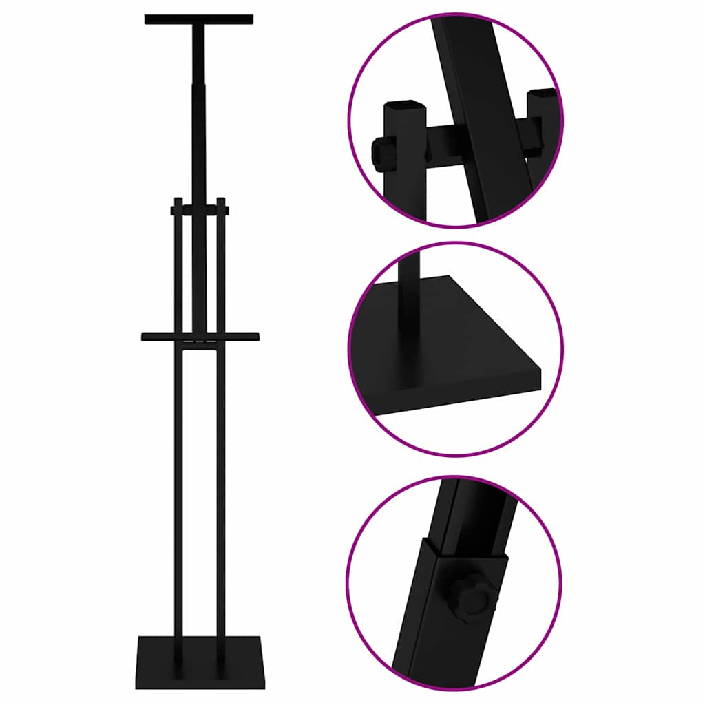 Messestände 2 pcs Schwarz 26,5 x 26,5 x 127 cm Stahl