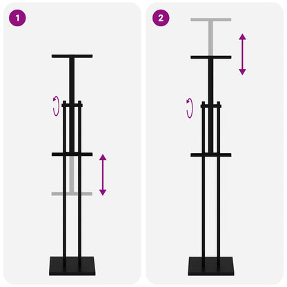 Messestände 2 pcs Schwarz 26,5 x 26,5 x 127 cm Stahl