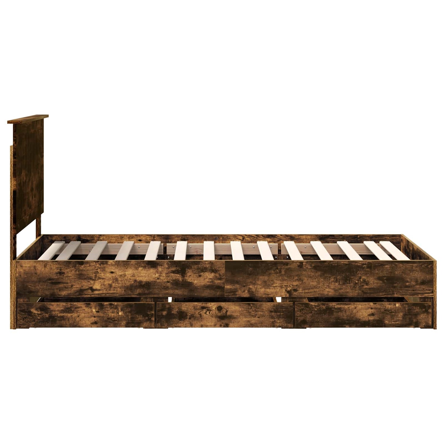 Bettrahmen Geräucherte Eiche 90 x 190 cm Ingenieurs Holz