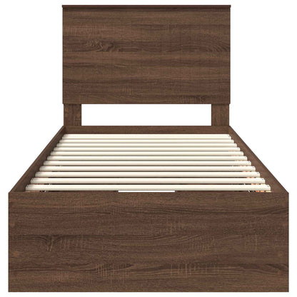 Bettrahmen Braun Eichen-Optik 90 x 200 cm Ingenieurs Holz