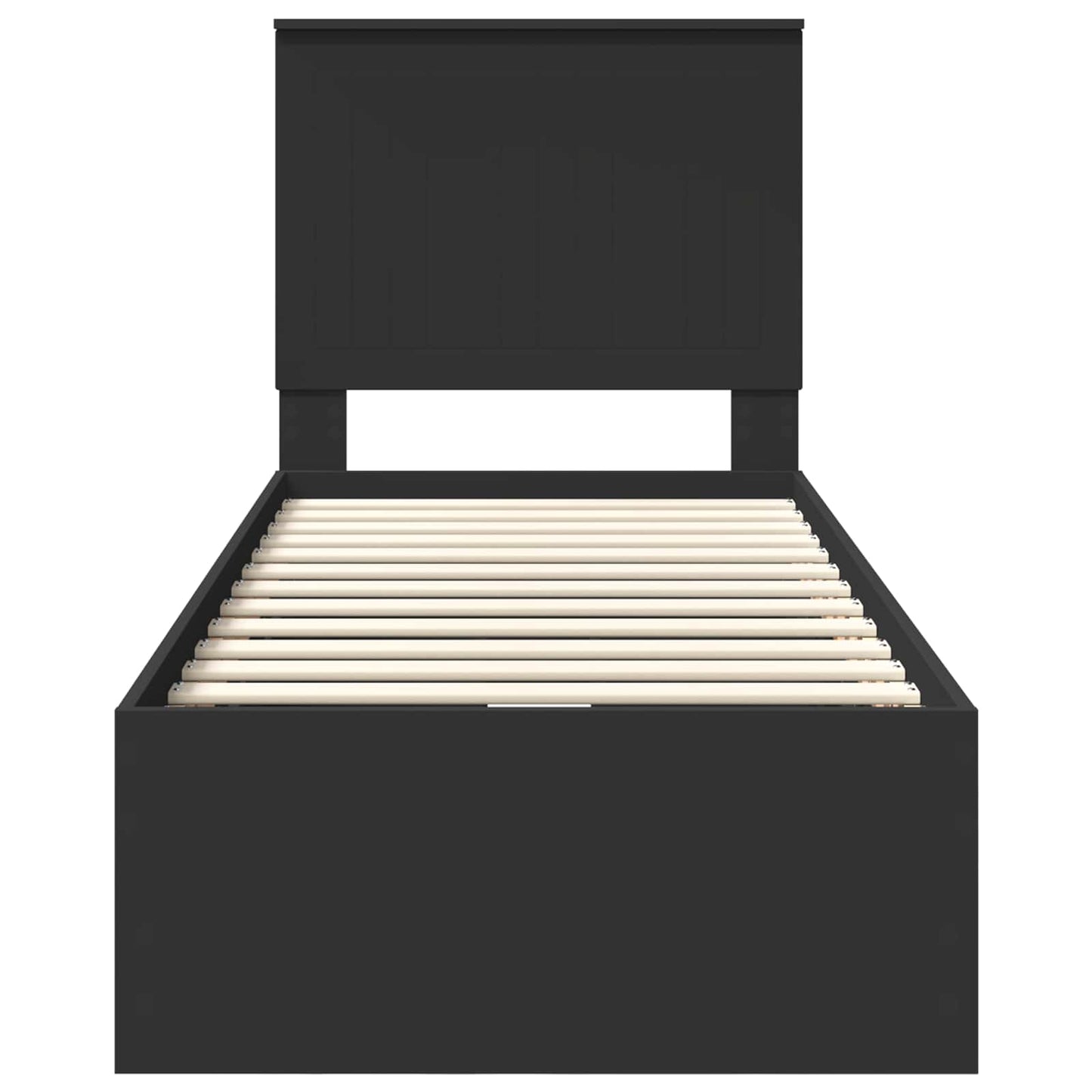 Bettrahmen mit Schubladen Schwarz 75 x 190 cm Ingenieurs Holz