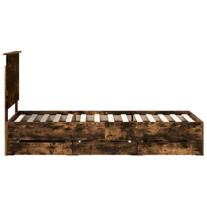 Bettrahmen Geräucherte Eiche 75 x 190 cm Ingenieurs Holz