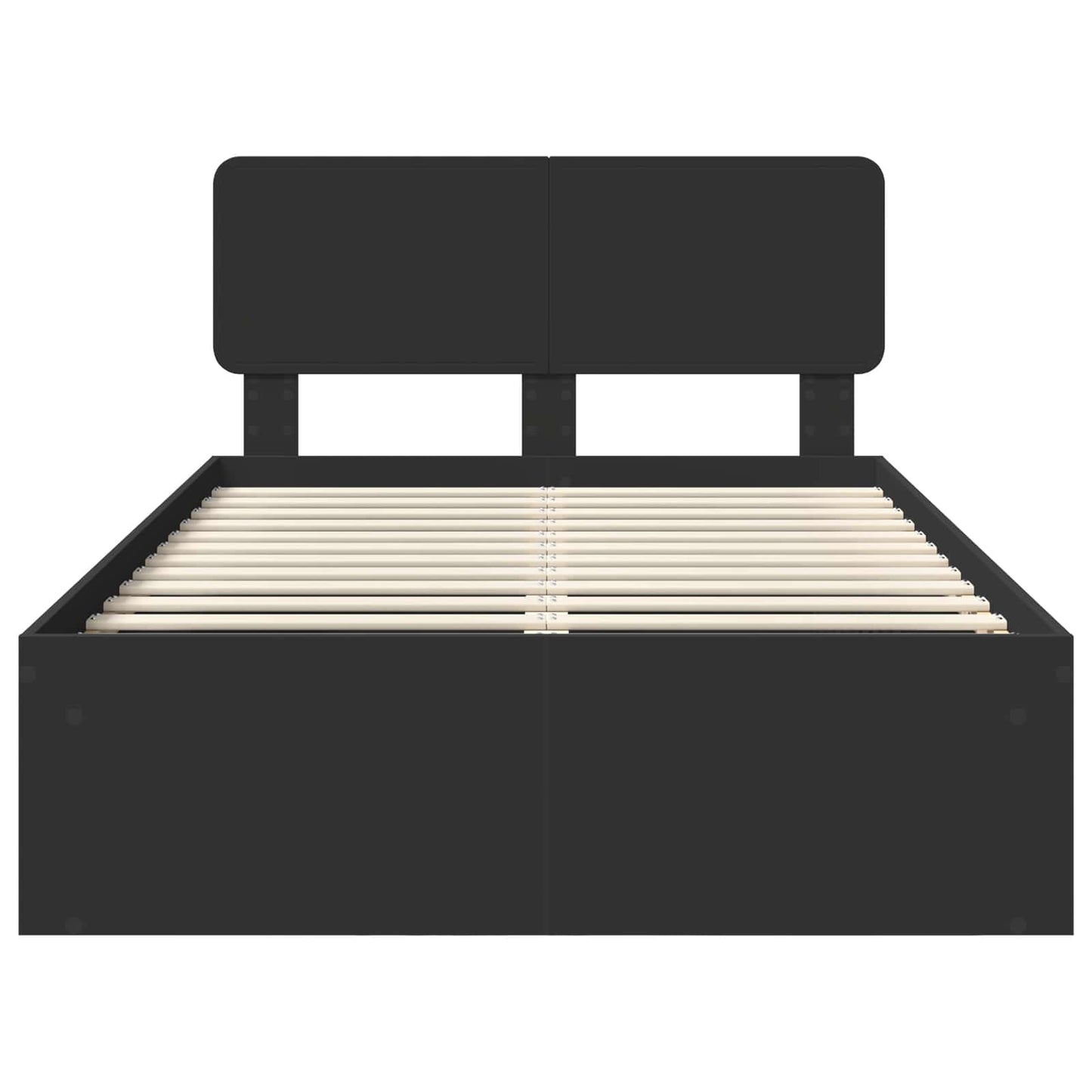 Bettrahmen Schwarz 120 x 200 cm Massives Kiefernholz