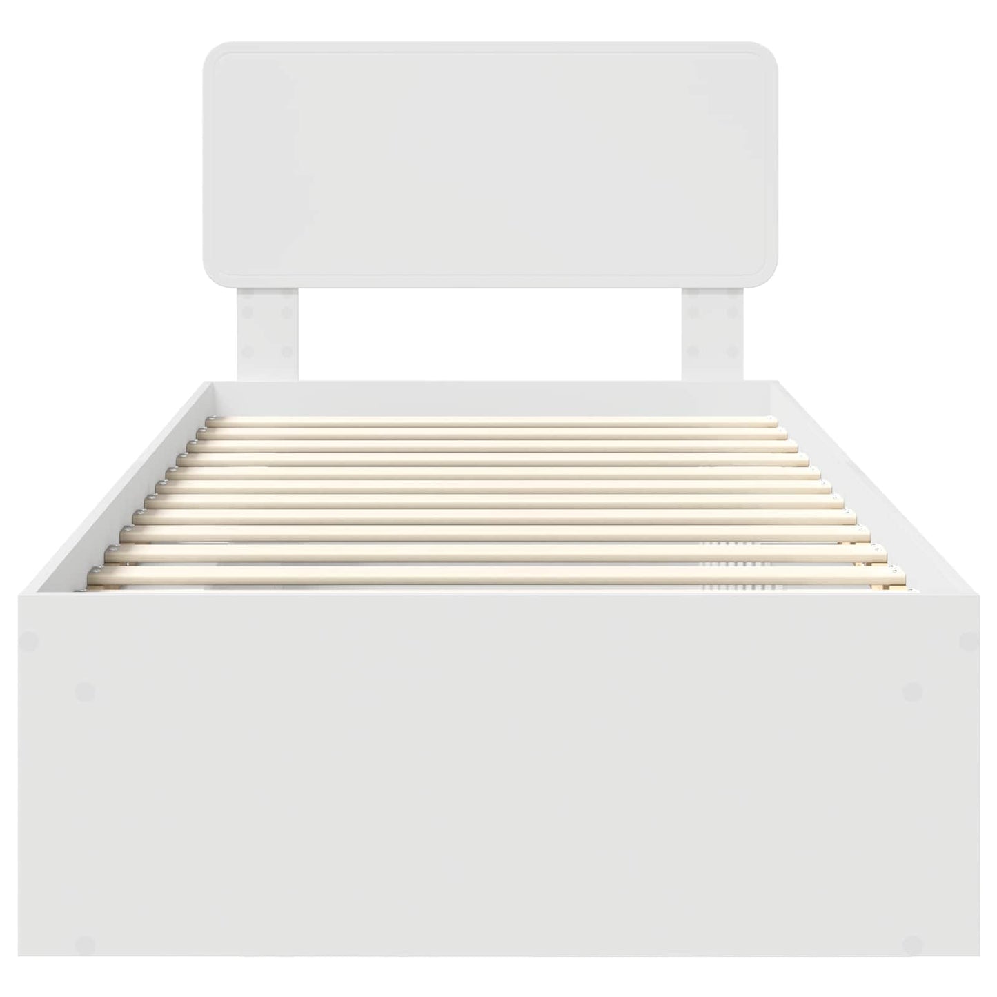 Bettrahmen mit Kopfteil Weiß 100 x 200 cm Massives Kiefernholz