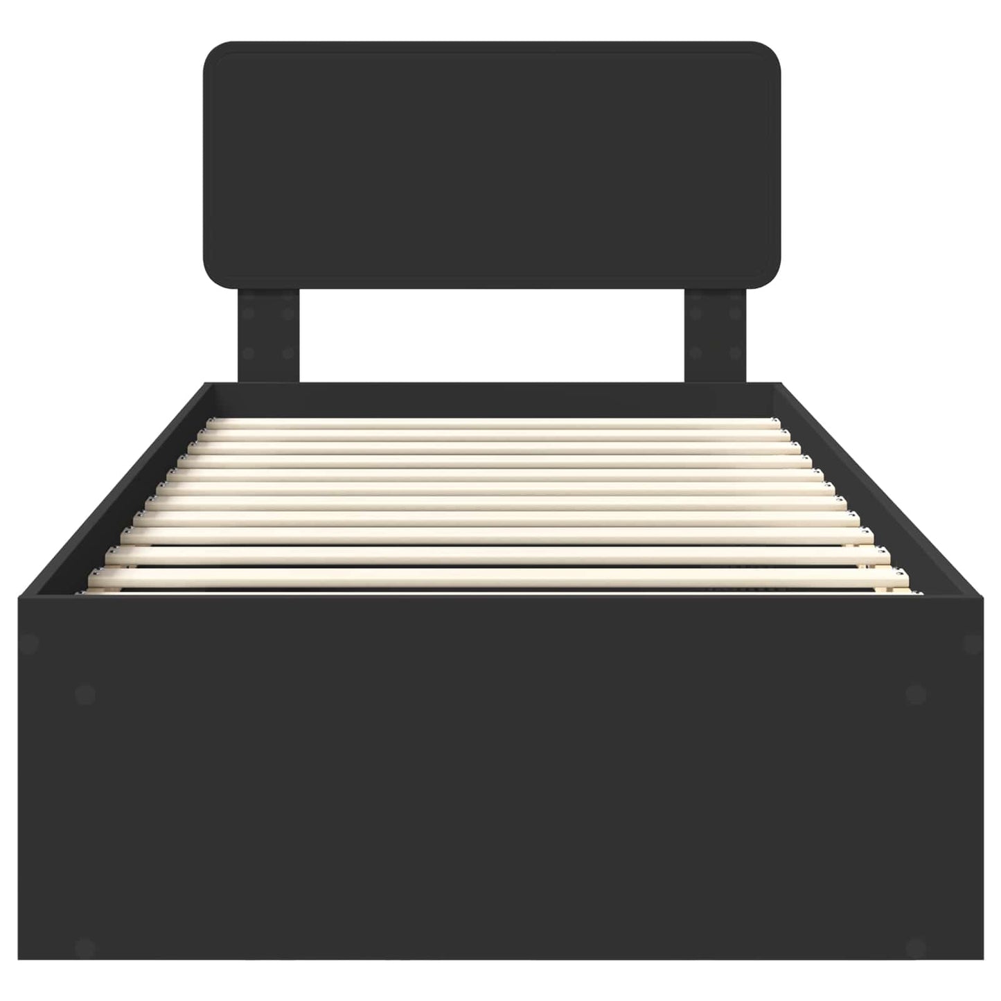 Bettrahmen Schwarz 100 x 200 cm Massives Kiefernholz