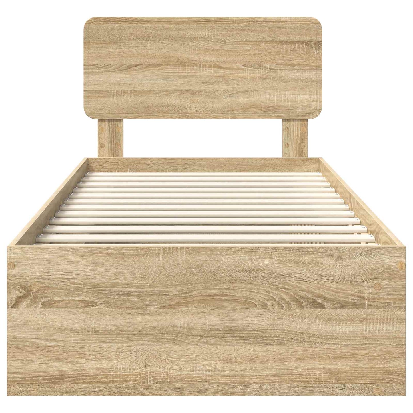 Bettrahmen mit Kopfteil Sonoma 90 x 190 cm Massives Kiefernholz