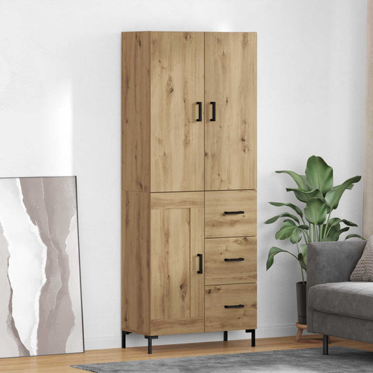 Highboard Artisan-Eiche 69,5 x 34 x 180 cm Holzwerkstoff