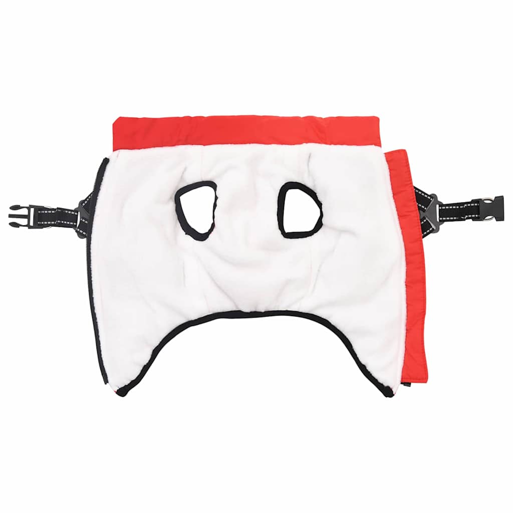 Hundemantel mit Geschirr Rot XL Fleece und Polyester