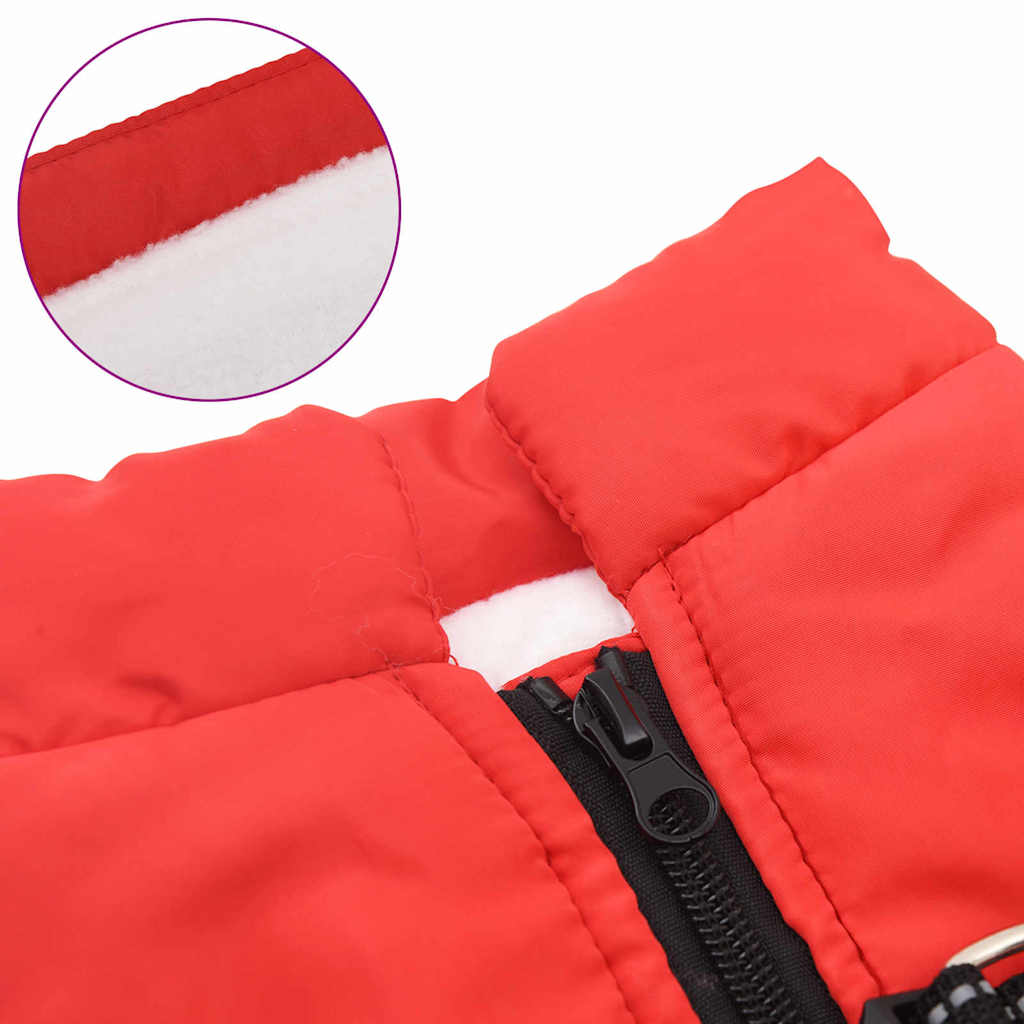 Hundemantel mit Geschirr Rot XL Fleece und Polyester