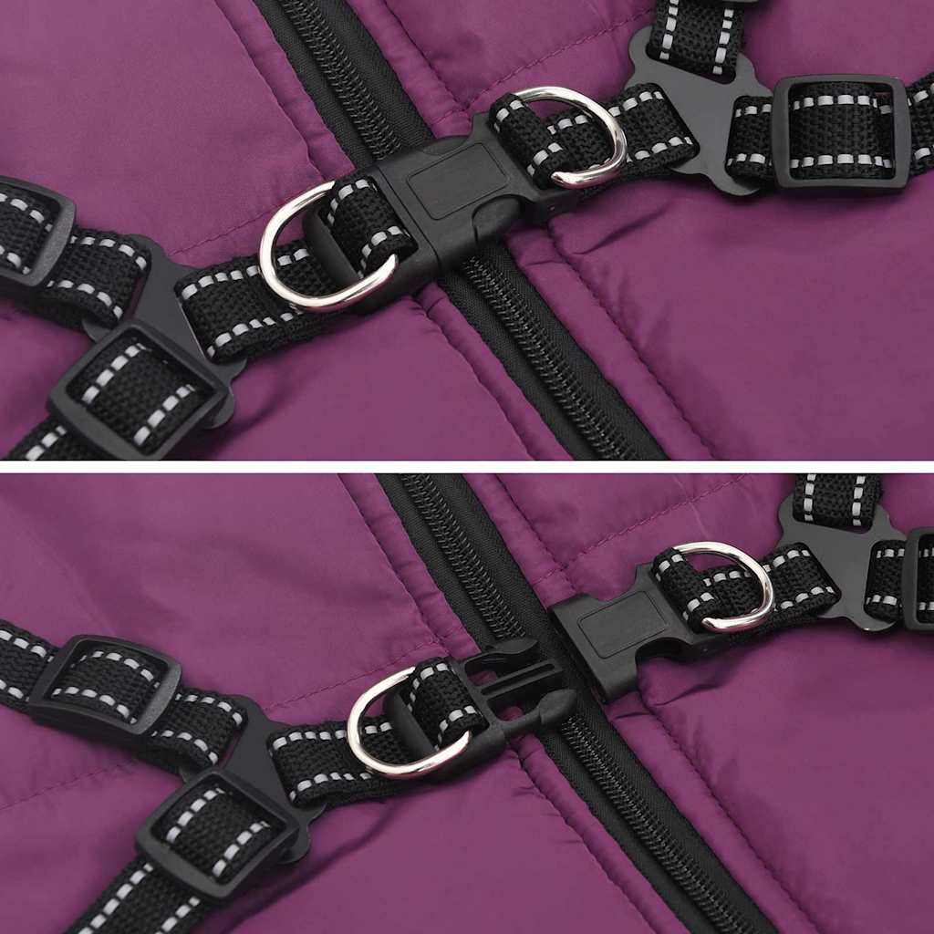 Hundemantel mit Geschirr Lila 6XL Fleece und Polyester