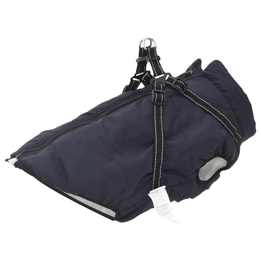 Hundemantel mit Geschirr Marineblau 3XL Fleece und Polyester