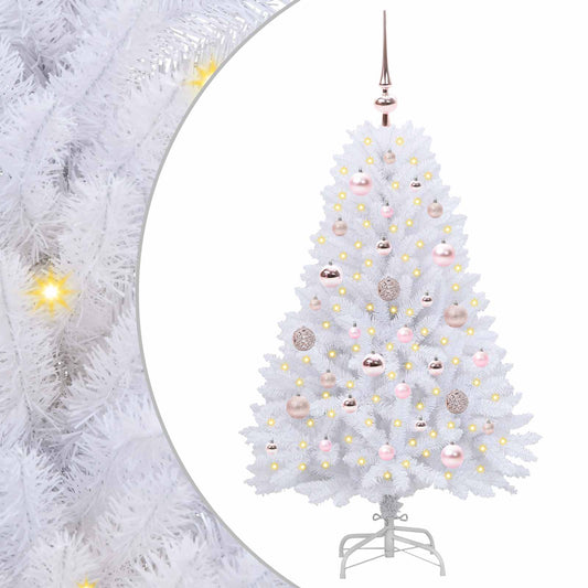 Künstlicher klappbarer Weihnachtsbaum Weiß 120 cm PVC und Stahl