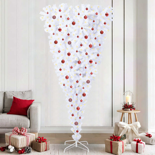 Künstlicher Weihnachtsbaum Weiß 240 cm PVC und Stahl