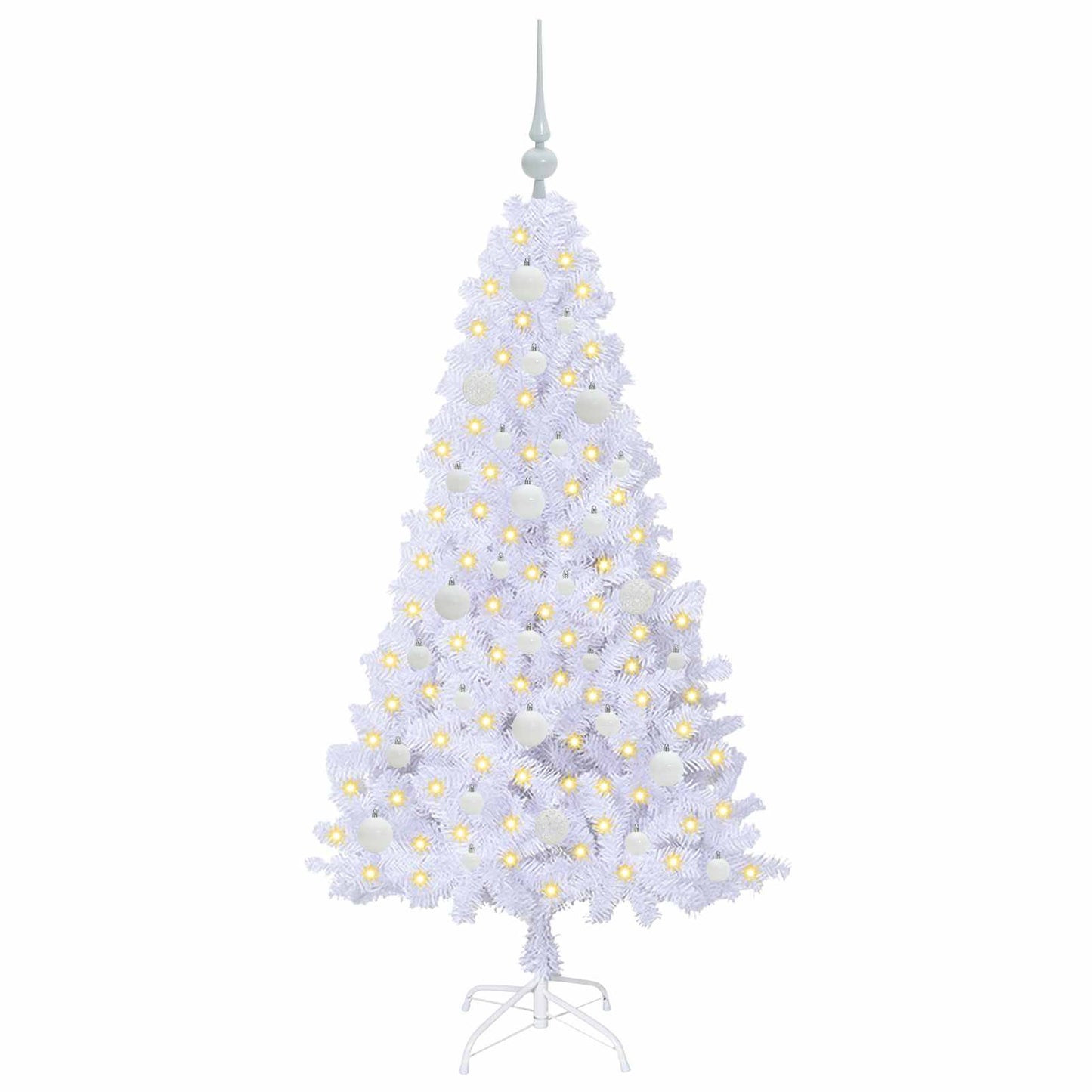 Künstlicher Weihnachtsbaum Weiß 150 cm PVC und Stahl