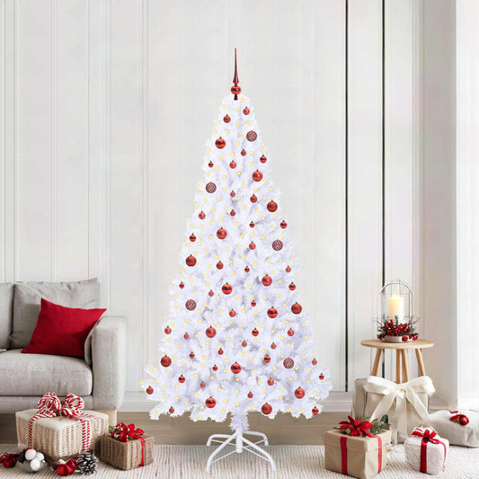 Künstlicher Weihnachtsbaum Weiß 210 cm PVC und Stahl