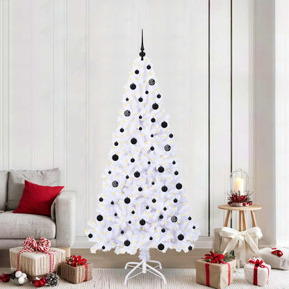 Künstlicher Weihnachtsbaum Weiß 210 cm PVC und Stahl