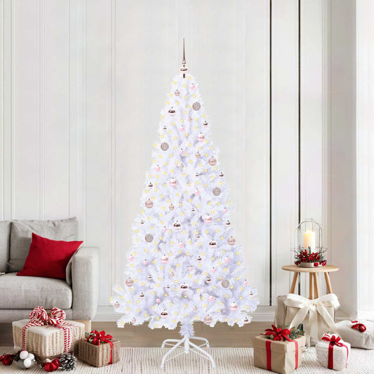 Künstlicher Weihnachtsbaum Weiß 210 cm PVC und Stahl