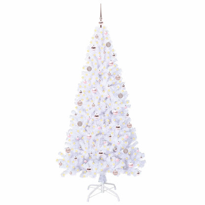 Künstlicher Weihnachtsbaum Weiß 210 cm PVC und Stahl