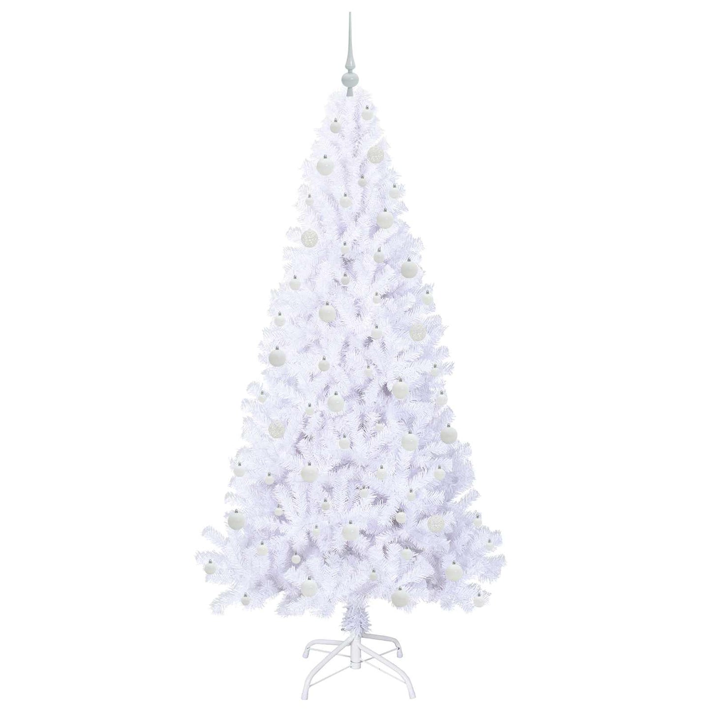 Künstlicher Weihnachtsbaum Weiß 210 cm PVC und Stahl