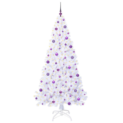 Künstlicher Weihnachtsbaum Weiß 210 cm PVC und Stahl